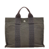 エルメス エールライン トートPM ハンドバッグ トートバッグ グレー ブラック キャンバス レディース HERMES 【中古】
