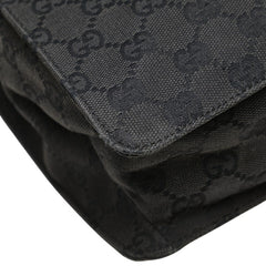 グッチ GGキャンバス ショルダーバッグ 120841 ブラック キャンバス レザー レディース GUCCI 【中古】