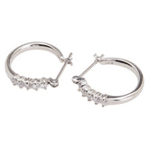 Pt900 プラチナ ダイヤ0.60ct フープ ピアス レディース 【中古】