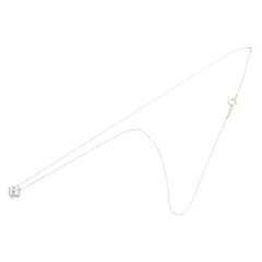 Pt900 プラチナ Pt850 プラチナ ダイヤ0.35ct 花 フラワー モチーフ ネックレス レディース 【中古】