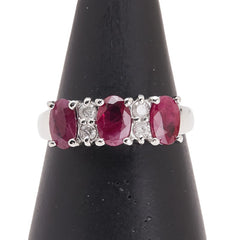 Pt900 プラチナ ルビー1.50ct ダイヤ0.20ct リング 指輪 レディース 13号 【中古】