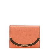 シーバイクロエ ロゴ 三つ折り財布 オレンジ系 レザー レディース SEE BY CHLOE 【中古】