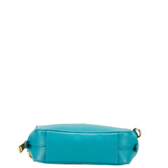 プラダ ミニ ショルダーバッグ 1N1674 ブルー レザー レディース PRADA 【中古】