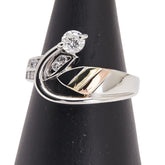 Pt900 プラチナ K18YG イエローゴールド K18PG ピンクゴールド/コンビ ダイヤ0.50ct リング 指輪 レディース 16号 【中古】