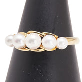 K18YG イエローゴールド アコヤパール3.4~5.5mm リング 指輪 レディース 12.5号 【中古】