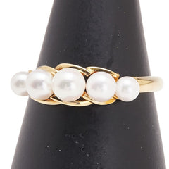 K18YG イエローゴールド アコヤパール3.4~5.5mm リング 指輪 レディース 12.5号 【中古】