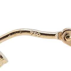 K18YG イエローゴールド ハート フープ ピアス レディース 【中古】