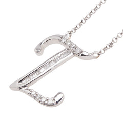 K18WG ホワイトゴールド ダイヤ Z アルファベット イニシャル ネックレス レディース 【中古】