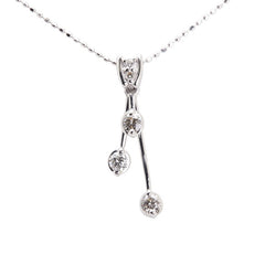 K18WG ホワイトゴールド ダイヤ0.30ct ネックレス レディース 【中古】