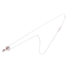 K18WG ホワイトゴールド ガーネット0.68ct ダイヤ0.12ct ネックレス レディース 【中古】