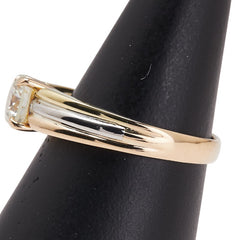 セイコー K18YG イエローゴールド Pt900 プラチナ コンビ ダイヤ1.00ct 1P リング 指輪 レディース SEIKO 15.5号 【中古】