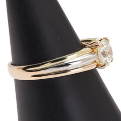 セイコー K18YG イエローゴールド Pt900 プラチナ コンビ ダイヤ1.00ct 1P リング 指輪 レディース SEIKO 15.5号 【中古】