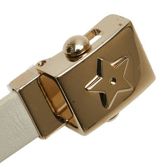 ディオール スタッズ スター ベルト ホワイト ゴールド レザー レディース Dior 【中古】
