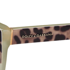 ドルチェアンドガッバーナ レオパード サングラス DG 4259 グリーン ブラウン プラスチック レディース DOLCE&GABBANA 【中古】