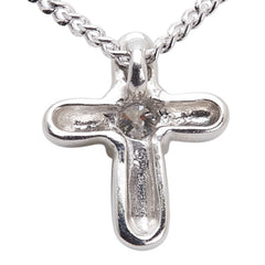 ヴァンドーム Pt850 プラチナ Pt900 プラチナ ダイヤ クロス 十字架 モチーフ ネックレス レディース VANDOME 【中古】