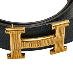 エルメス コンスタンス Hベルト リバーシブル ベルト サイズ:85 ネイビー ブラック トゴ ヴォースイフト レディース HERMES 【中古】