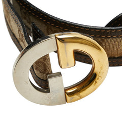 グッチ GGキャンバス オールドグッチ ベルト サイズ:70 ベージュ ブラウン キャンバス レザー レディース GUCCI 【中古】