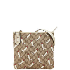 グッチ GGスプリーム ブーツ柄 斜め掛け ショルダーバッグ 257246 ベージュ マルチカラー PVC レザー レディース GUCCI 【中古】