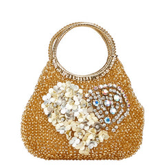 アンテプリマ ワイヤーバッグ ハート ハンドバッグ ブラウン ゴールド PVC レザー ビジュー レディース ANTEPRIMA 【中古】