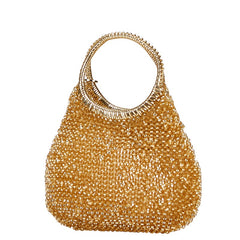 アンテプリマ ワイヤーバッグ ハート ハンドバッグ ブラウン ゴールド PVC レザー ビジュー レディース ANTEPRIMA 【中古】