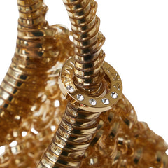 アンテプリマ ワイヤーバッグ ハート ハンドバッグ ブラウン ゴールド PVC レザー ビジュー レディース ANTEPRIMA 【中古】