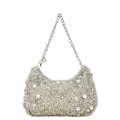 アンテプリマ フィオリトゥーラ ワイヤーバッグ チェーン ワンショルダーバッグ ハンドバッグ シルバー PVC レザー ビーズ レディース ANTEPRIMA 【中古】