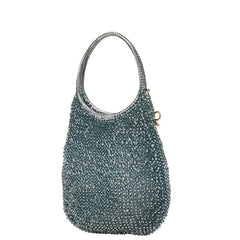 アンテプリマ ワイヤーバッグ リボン M ハンドバッグ ブルー PVC ラインストーン レディース ANTEPRIMA 【中古】