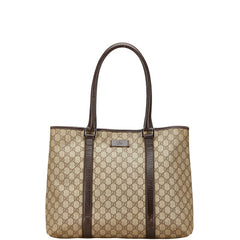 グッチ GGスプリーム トートバッグ ハンドバッグ 114288 ベージュ ブラウン PVC レザー レディース GUCCI 【中古】