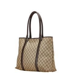 グッチ GGスプリーム トートバッグ ハンドバッグ 114288 ベージュ ブラウン PVC レザー レディース GUCCI 【中古】