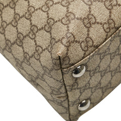 グッチ GGスプリーム トートバッグ ハンドバッグ 114288 ベージュ ブラウン PVC レザー レディース GUCCI 【中古】