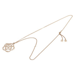 シャネル カメリア ラインストーン ネックレス シャンパンゴールド メッキ フェイクパール レディース CHANEL 【中古】