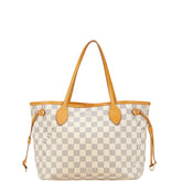 ルイ ヴィトン ダミエ アズール ネヴァーフルPM トートバッグ N51110 ホワイト PVC レザー レディース LOUIS VUITTON 【中古】