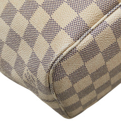 ルイ ヴィトン ダミエ アズール ネヴァーフルPM トートバッグ N51110 ホワイト PVC レザー レディース LOUIS VUITTON 【中古】