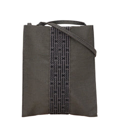 エルメス エールライン 斜め掛け ショルダーバッグ ポシェット グレー ブラック キャンバス レディース HERMES 【中古】