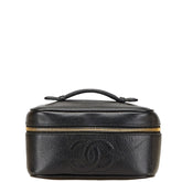 シャネル ココマーク バニティバッグ ハンドバッグ ブラック キャビアスキン レディース CHANEL 【中古】