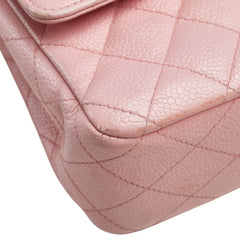 シャネル ココマーク マトラッセ25 ダブルフラップ チェーン ショルダーバッグ ピンク キャビアスキン レディース CHANEL 【中古】