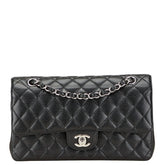 シャネル ココマーク マトラッセ25 ダブルフラップ チェーン ショルダーバッグ ブラック キャビアスキン レディース CHANEL 【中古】