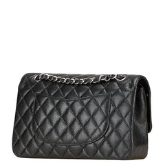 シャネル ココマーク マトラッセ25 ダブルフラップ チェーン ショルダーバッグ ブラック キャビアスキン レディース CHANEL 【中古】