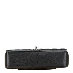 シャネル ココマーク マトラッセ25 ダブルフラップ チェーン ショルダーバッグ ブラック キャビアスキン レディース CHANEL 【中古】