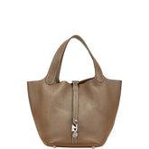 エルメス ピコタンロックMM ハンドバッグ エトゥープ ブラウン トリヨンクレマンス レディース HERMES 【中古】