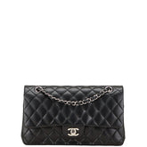 シャネル マトラッセ25 ダブルフラップ ココマーク チェーン ショルダーバッグ ブラック ラムスキン レディース CHANEL 【中古】