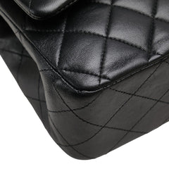 シャネル マトラッセ25 ダブルフラップ ココマーク チェーン ショルダーバッグ ブラック ラムスキン レディース CHANEL 【中古】