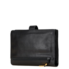 ロエベ アナグラム クラッチバッグ セカンドバッグ ブラック レザー レディース LOEWE 【中古】