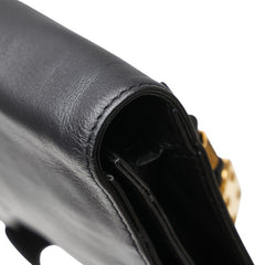 ロエベ アナグラム クラッチバッグ セカンドバッグ ブラック レザー レディース LOEWE 【中古】