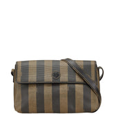 フェンディ ペカン 斜め掛け ショルダーバッグ ブラウン ブラック PVC レザー レディース FENDI 【中古】