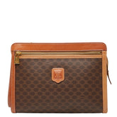 セリーヌ マカダム クラッチバッグ ブラウン PVC レザー レディース CELINE 【中古】