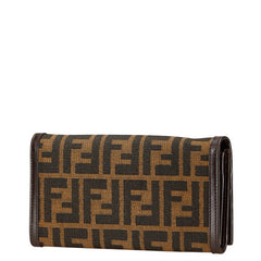 フェンディ ズッカ 長財布 30851 ブラウン キャンバス レザー レディース FENDI 【中古】
