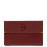 カルティエ マストライン ポーチ ワインレッド ボルドー レザー レディース CARTIER 【中古】
