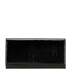 カルティエ ハッピーバースデー 長財布 ブラック エナメル レディース CARTIER 【中古】