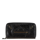 バレンシアガ クラシックコンチネンタル ラウンドファスナー 長財布 130788 ブラック レザー メンズ BALENCIAGA 【中古】